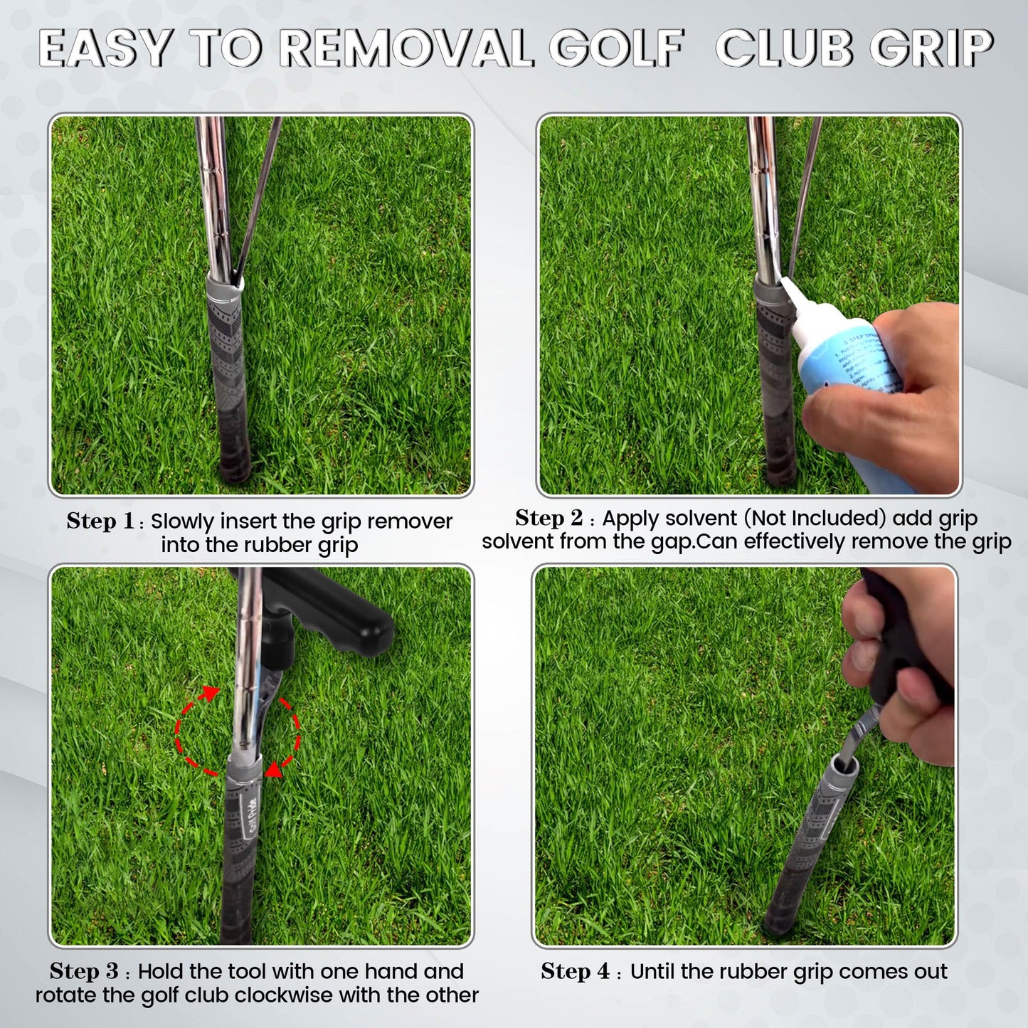 Seticek Golf Grip Removal Tool, 12" V-Groove Grip Remover Saver Gripping Tool,High-Carbon Steel Golf Club Grip Remover Tool,Golf Gifts for Men