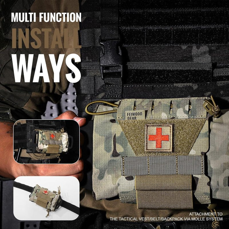 Tactical IFAK Pouch - Rapid Tear-Away First Aid Kit for Outdoor Travel | Emergency Survival Bag