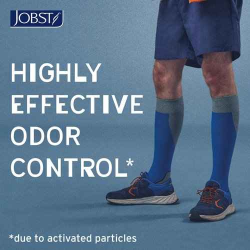 BSN Medical 7529002 JOBST Sock, Knee High, 20-30 mmHg, Closed Toe, Large, White/Grey