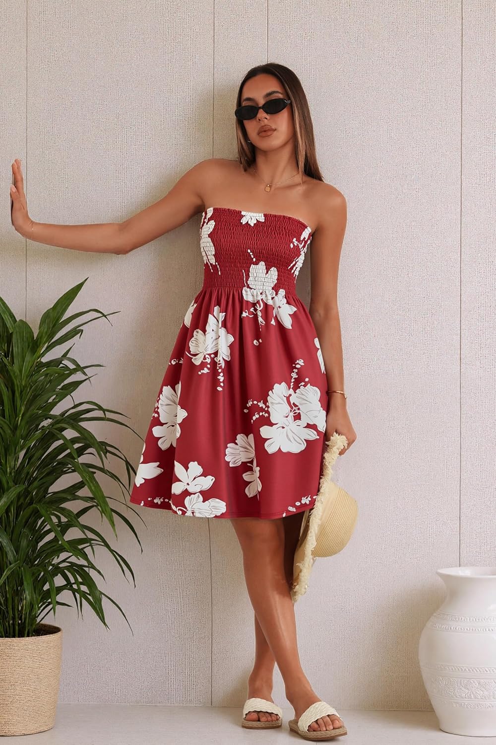 Summer Dresses for Women - Strapless Boho Floral Print Beach Cover-Up | 2026 Collection