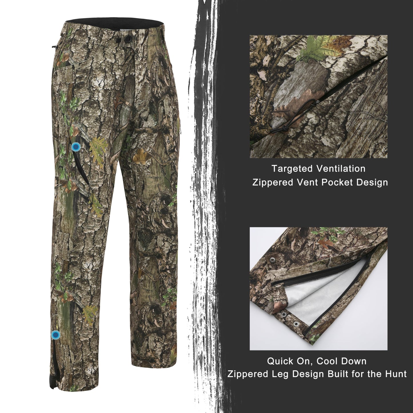 UIIHUNT Turkey Hunting Pants for Men, Durable, Breathable Camo Pants with Multiple Pockets for Hunting Gear, Fit for Comfort