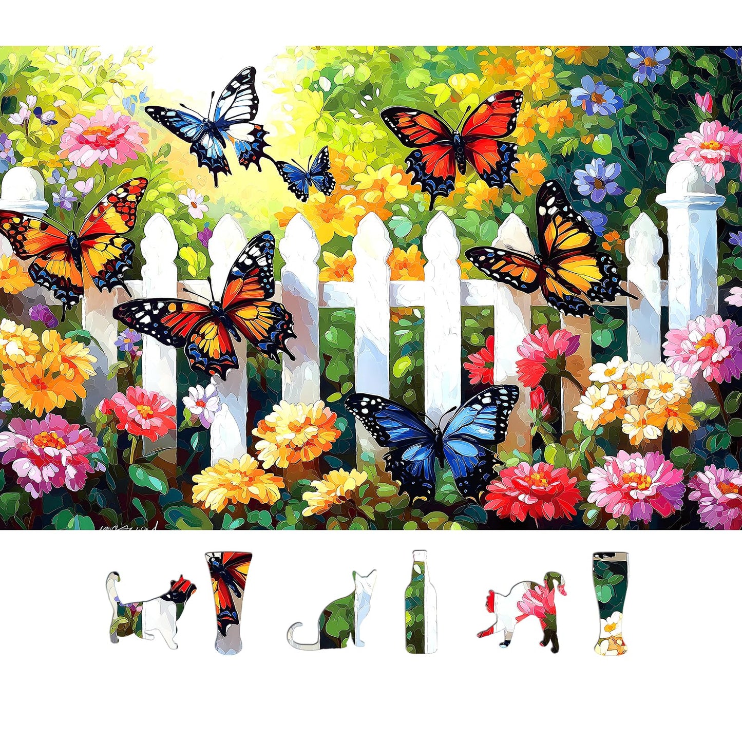 MINIWAN Butterfly Haven 500 Piece Puzzle for Adults, 23 x 15 in