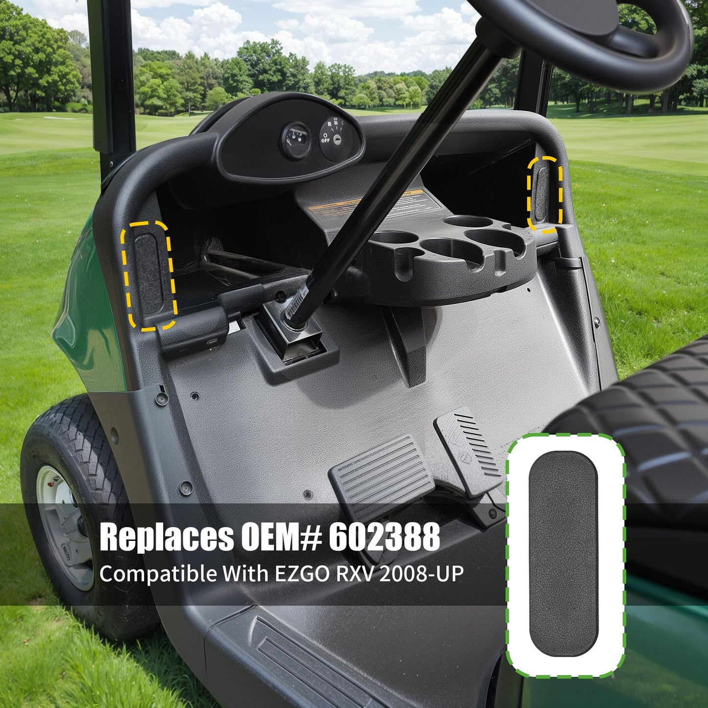 10L0L Golf Cart Strut Access Cover Assembly Compatible with EZGO RXV 2008-up G&E Golf Cart Model, OEM# 602388