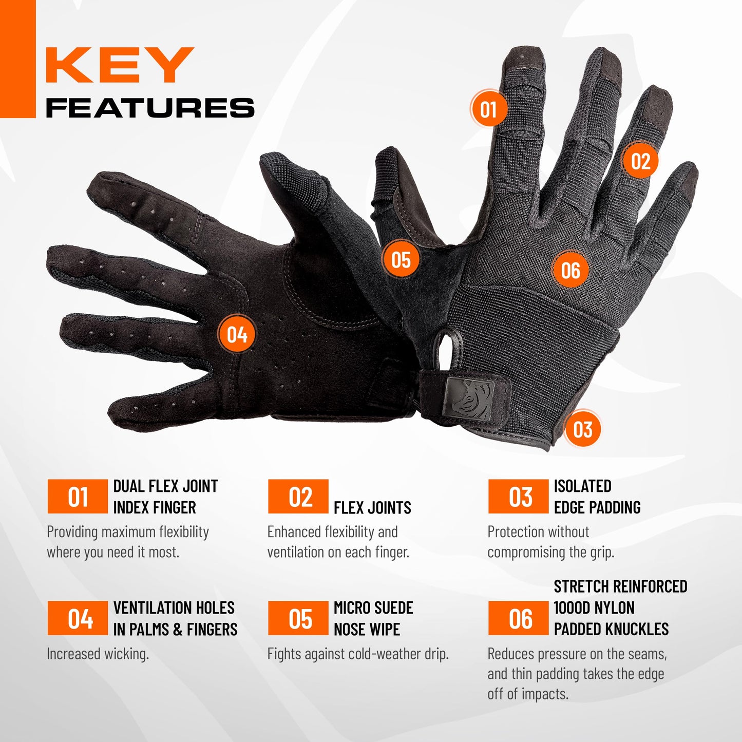 PIG FDT Alpha Full Dexterity Gloves for Shooting Sports, Touchscreen Compatible, Breathable, 1 Pair, Black, Large