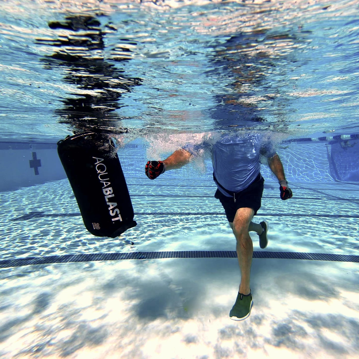 AquaBLAST 20-Liter V2 Water-Filled Fitness & Punching Bag for Swimming Pools, Muscle-Building Aquatic Workouts, Strength Training & Cardio