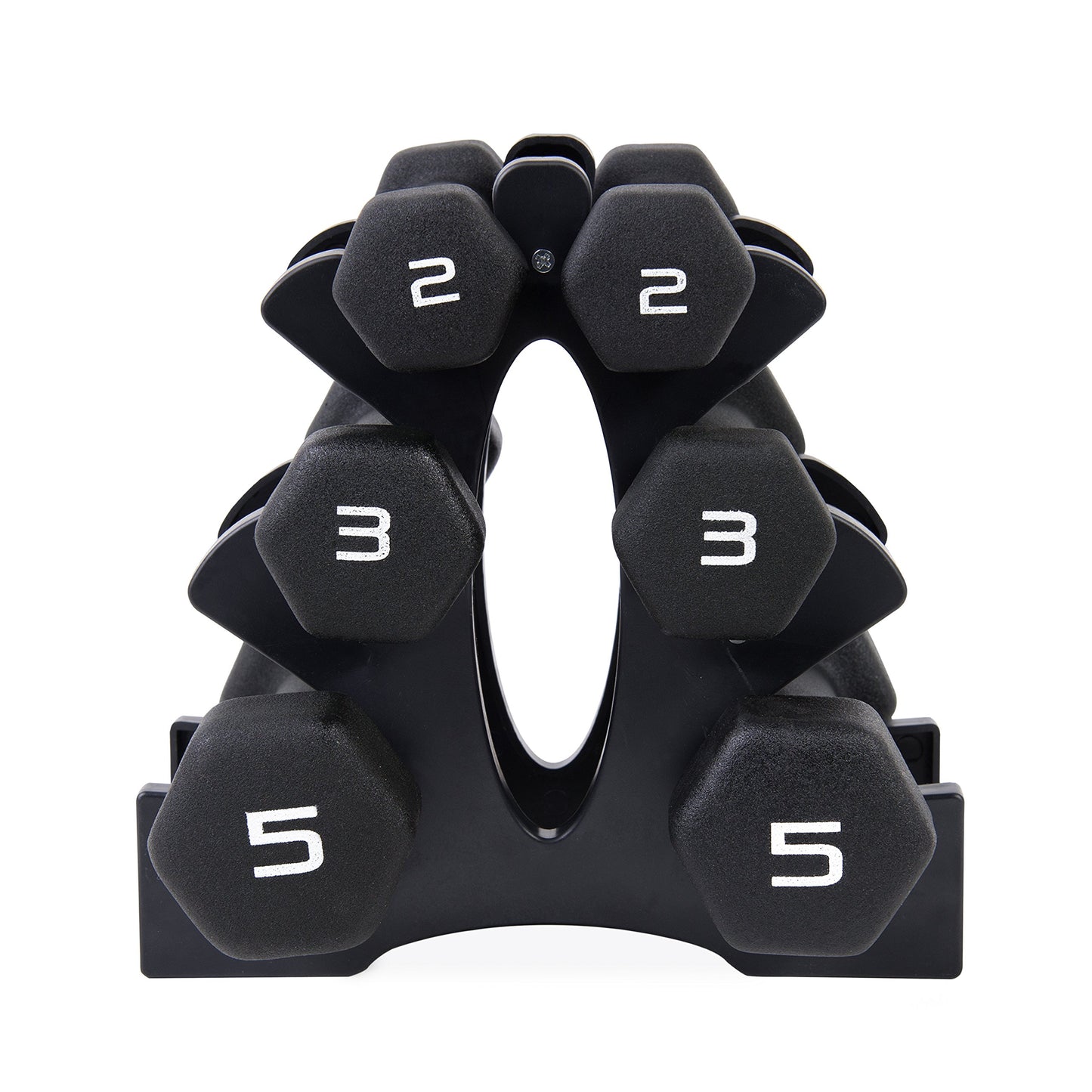 CAP Barbell Neoprene Dumbbell Set with Rack, 20 Pounds, Black