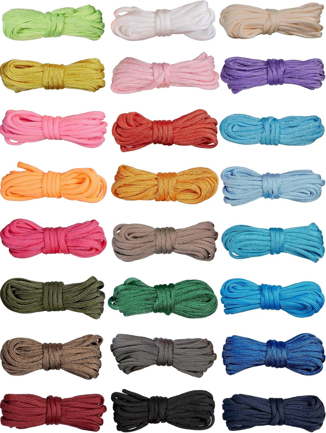 10 Feet Paracord Cord 550 - 24-Piece Multifunctional Crafting Kit for Bracelets, Keychains & Dog Collars | Solid Style