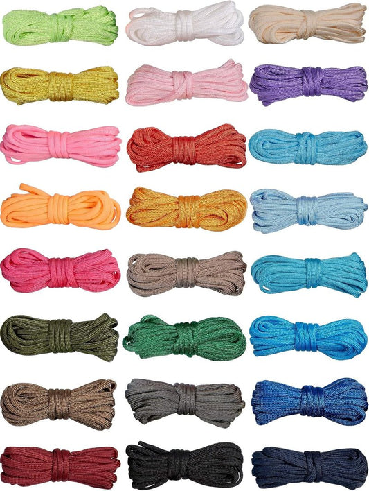 10 Feet Paracord Cord 550 - 24-Piece Multifunctional Crafting Kit for Bracelets, Keychains & Dog Collars | Solid Style