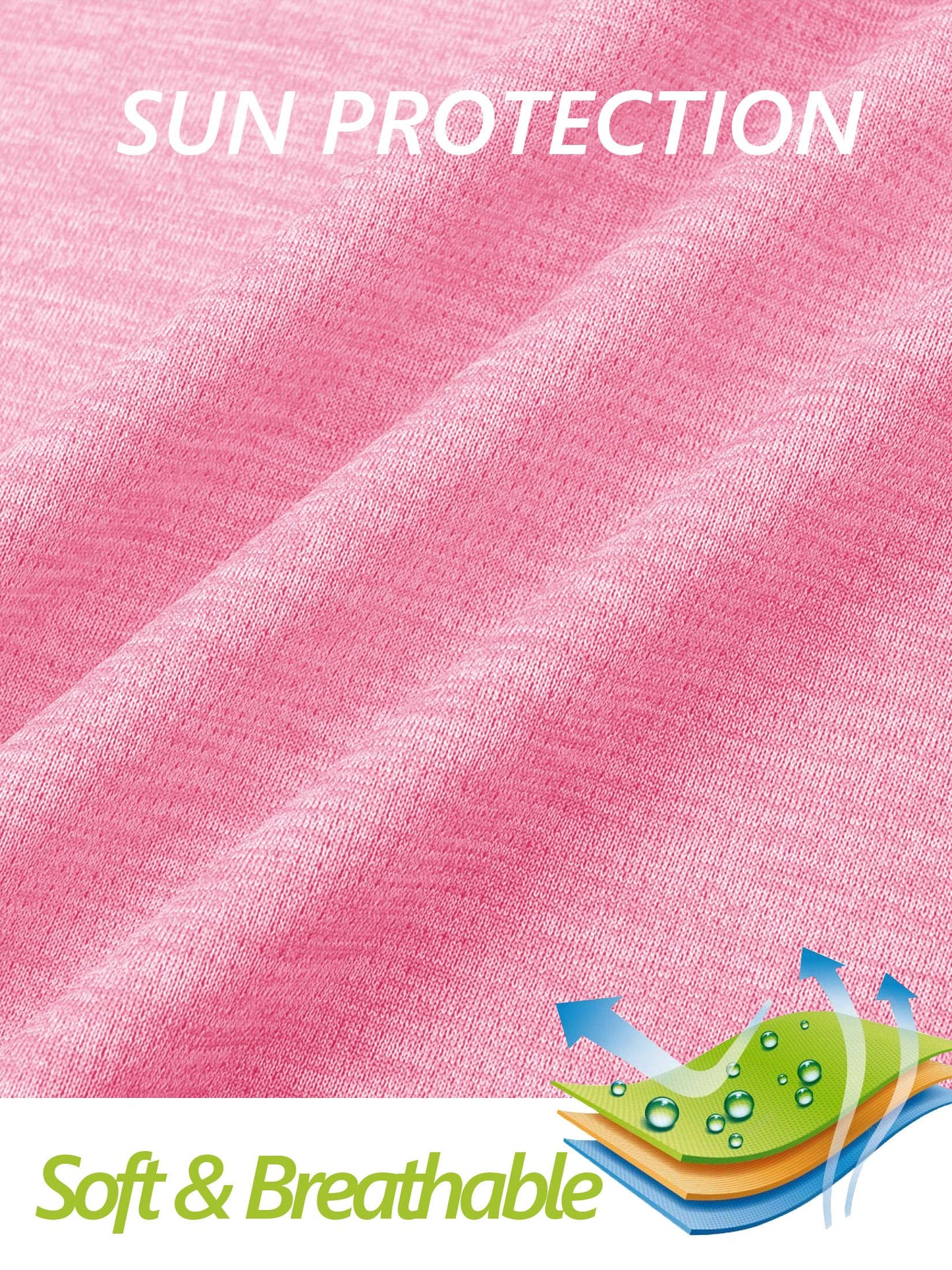 MAGCOMSEN Long Sleeve UV Shirts for Women Summer Shirts Workout Tops Running Shirts Golf Shirt Athletic Shirts Pink M