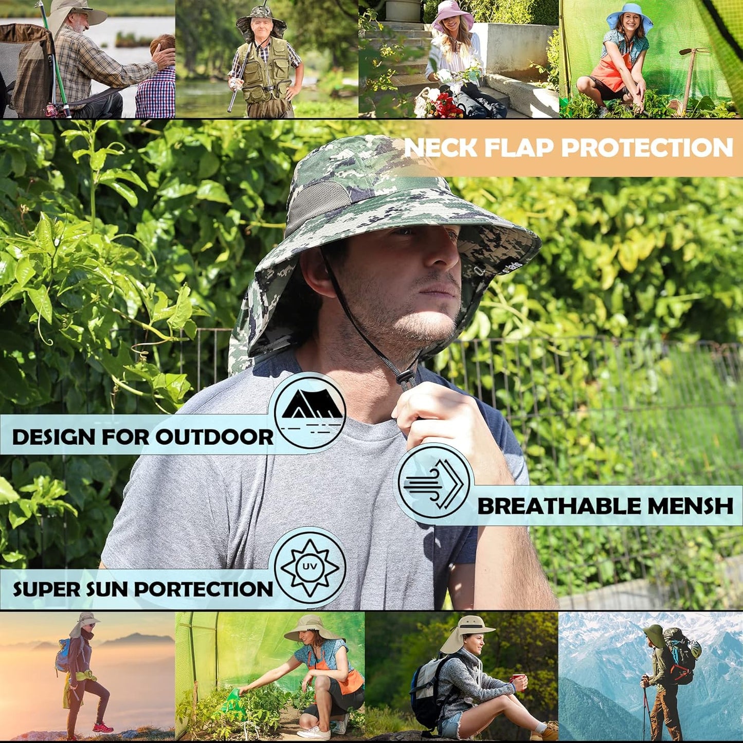 Solaris Sun Hat - UPF 50 Sun Protection for Men & Women | Lightweight Wide Brim Fishing & Hiking Cap