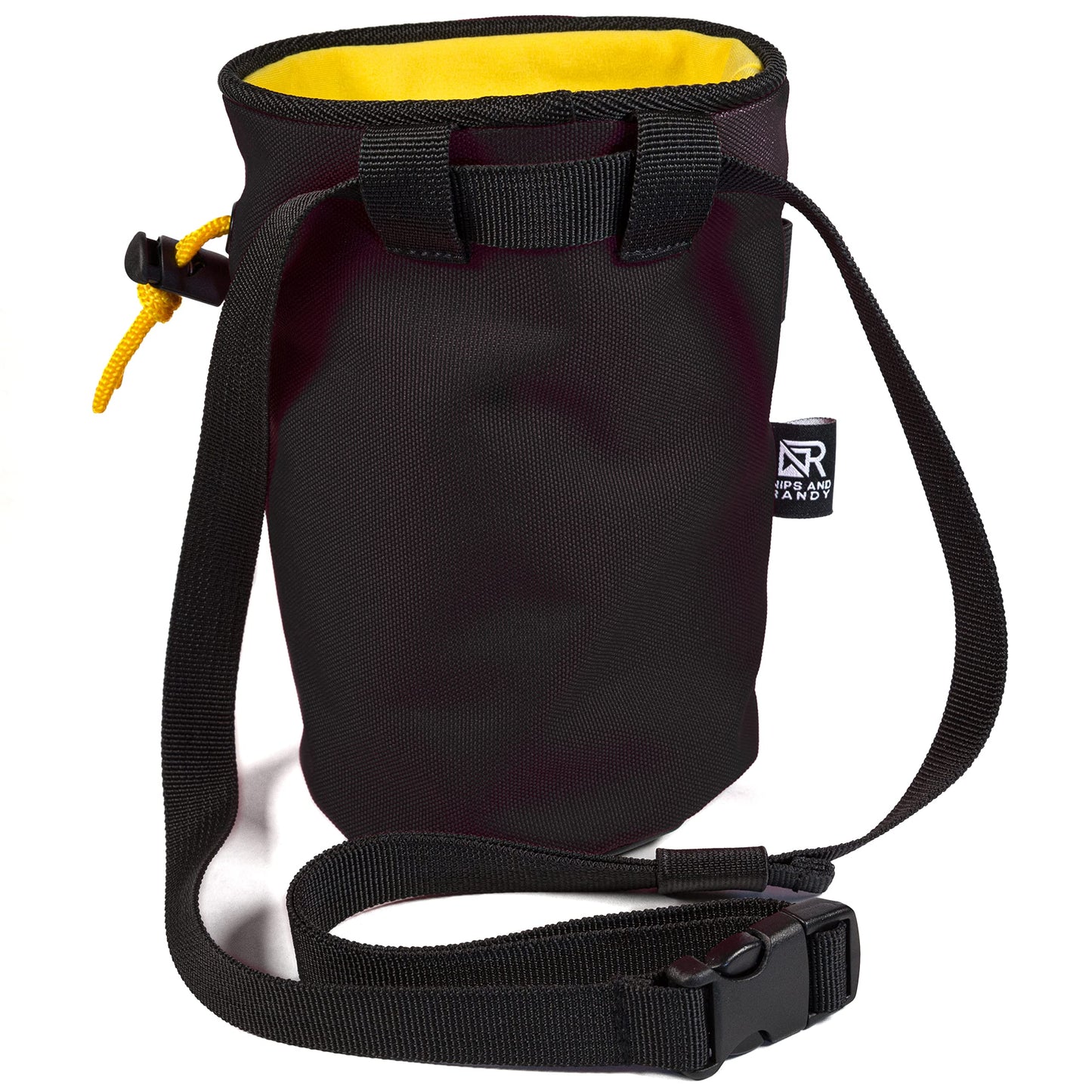 Nips and Randy Chalk Bag Rock Climbing | Bouldering | Butter Bag | Cell Phone Pocket and Adjustable Waist Strap | Cute | Funny | Nips and Randy | Weightlifting | Bodybuilding (Black)