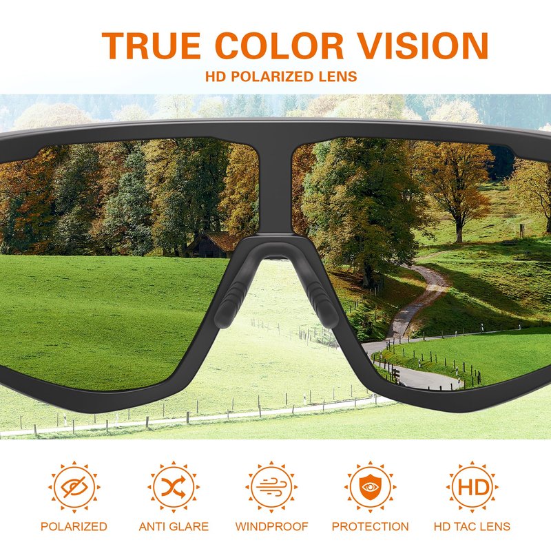 Occhsouo Sports Sunglasses for Men: Womens Cycling Glasses Youth Sunglasses for Baseball