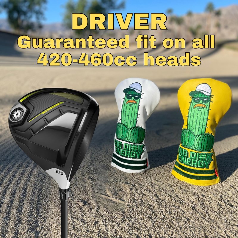 Funny Golf Club Covers Big Dick D!#K Energy Driver Headcover with Madson Golf Cart Magnet for securing Head Covers, Golf Accessories for Men, Golfer Golf Gifts for Men (White - Big D!#K Energy)