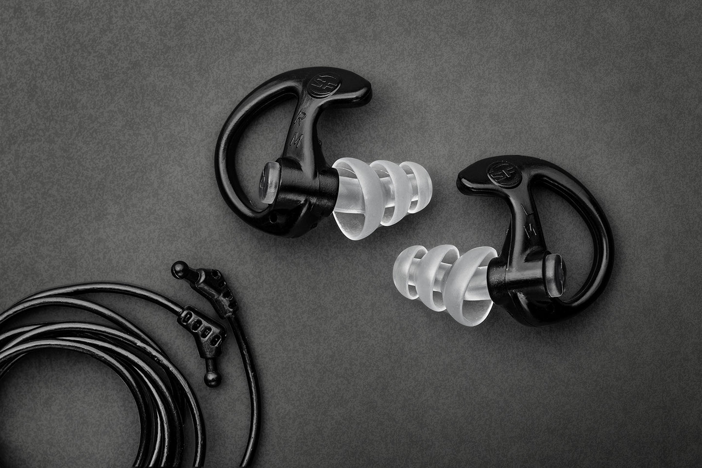 SureFire EP5 Sonic Defenders Max Full-Block Earplugs, triple flanged design, reusable, Black, Medium