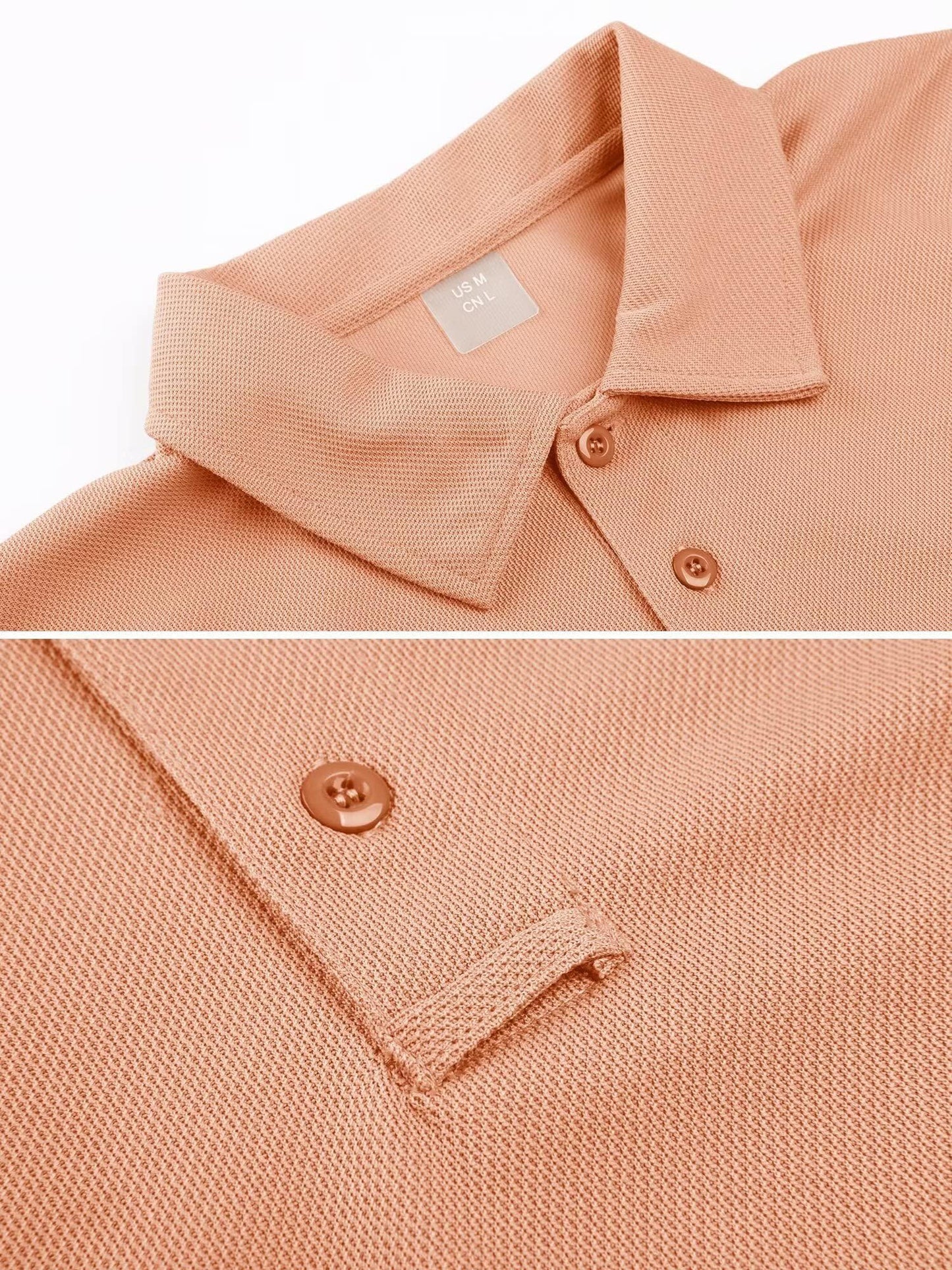 MAGCOMSEN Golf Polos for Men Dry Fit Short Sleeve Polo Shirts Breathable Athletic Polo Shirts Rugby Shirt Apricot S
