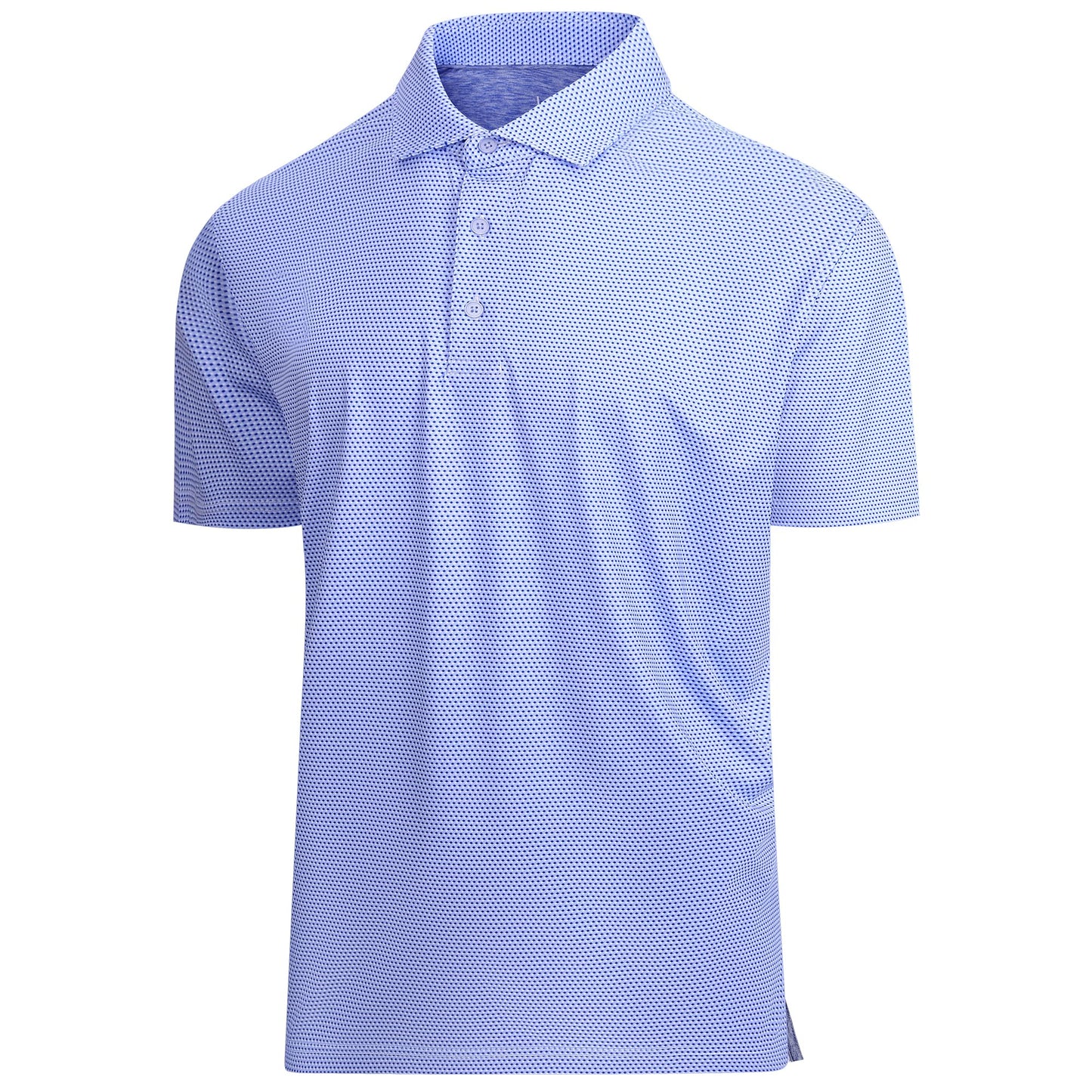 Esabel.C Mens Golf Shirts Print Moisture Wicking Short Sleeve Performance Dry Fit Stretch Active Polo Shirts for Men,BlueWhiteBlock,XL