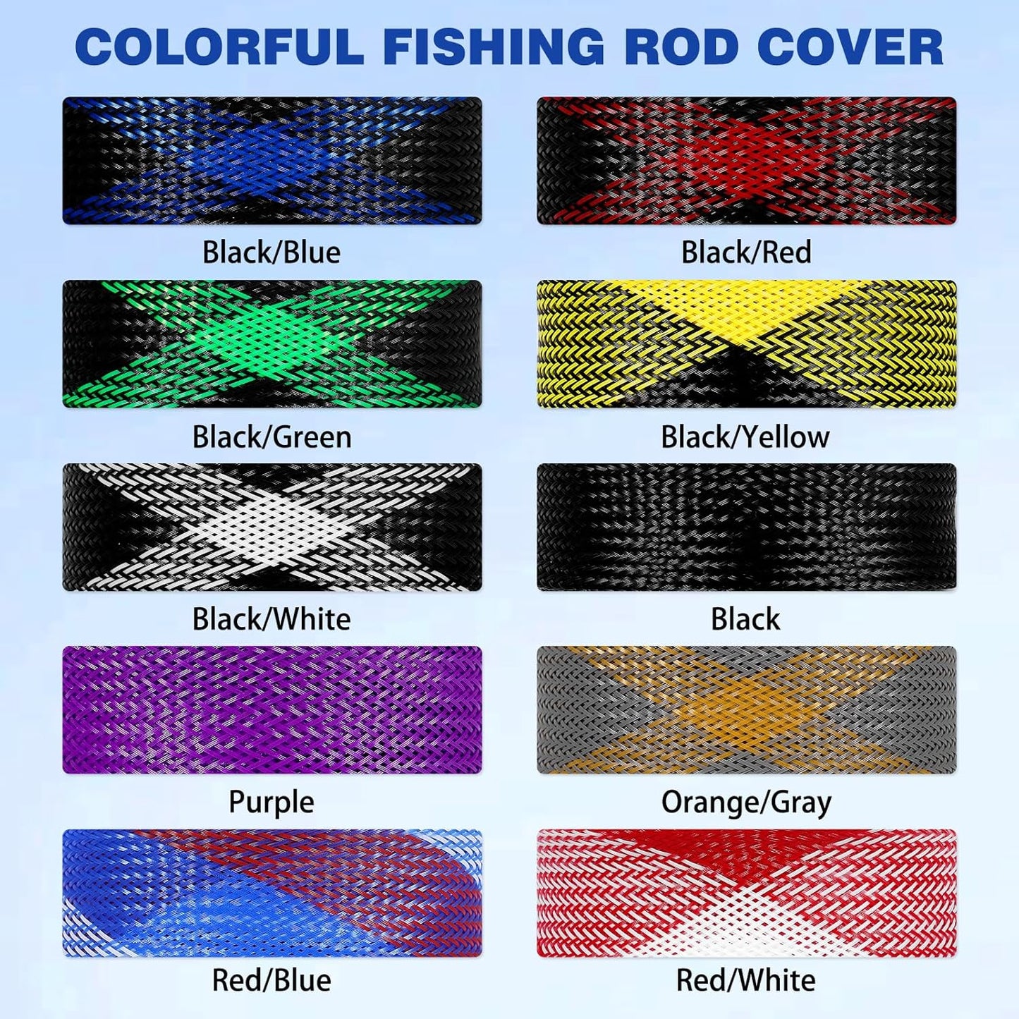 Fishing Rod Sleeve - Braided Mesh Fishing Rod Cover for Casting, Sea & Fly Rods | Durable Protection
