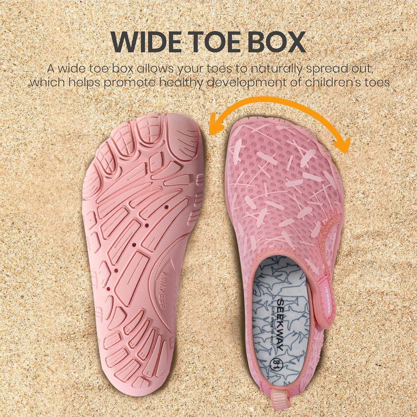 Barefoot Water Shoes for Kids | Quick-Dry Sand Shoes with Wide Toe Box - Non-Slip for Hiking, Swimming, Beach, Pool, Kayak | Toddler Sizes