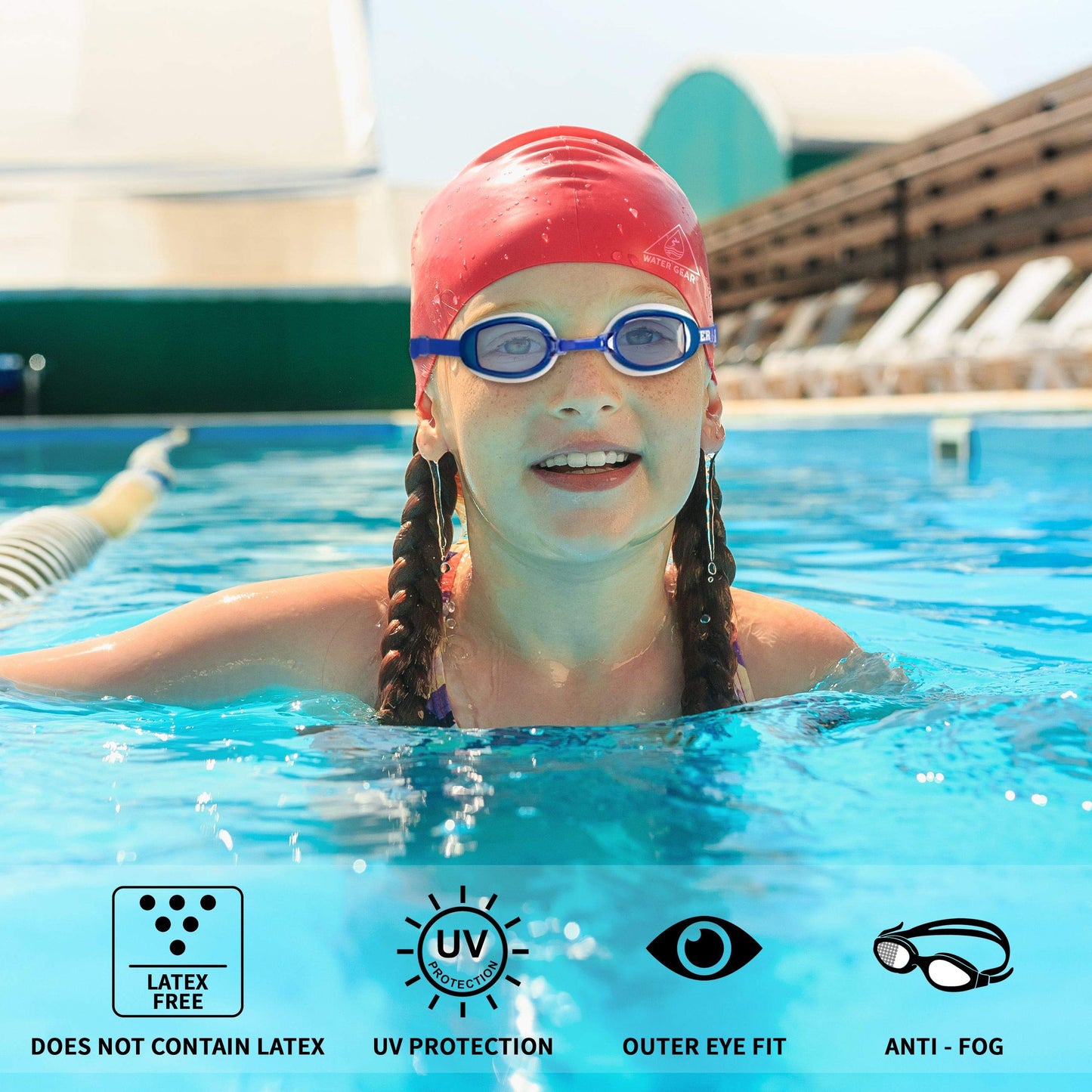 Water Gear Minnow Anti-Fog Swim Goggles - Competition Swimming