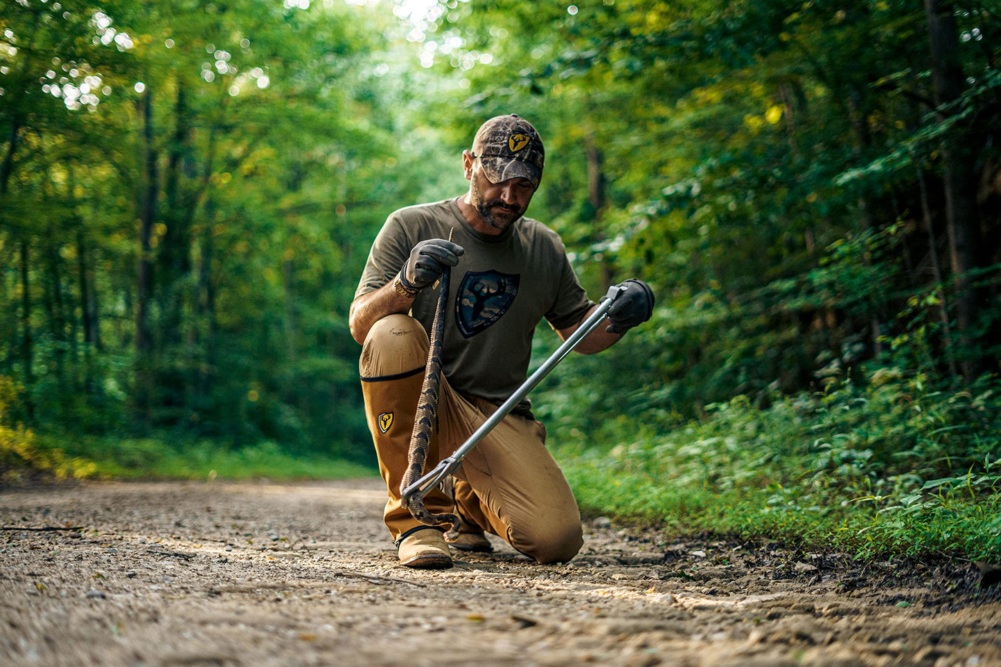 SCENTBLOCKER Snake Gaiters – Snake Bite Protection for Hunting, Hiking, Camping, Work for Men and Women (Buckskin, Regular)