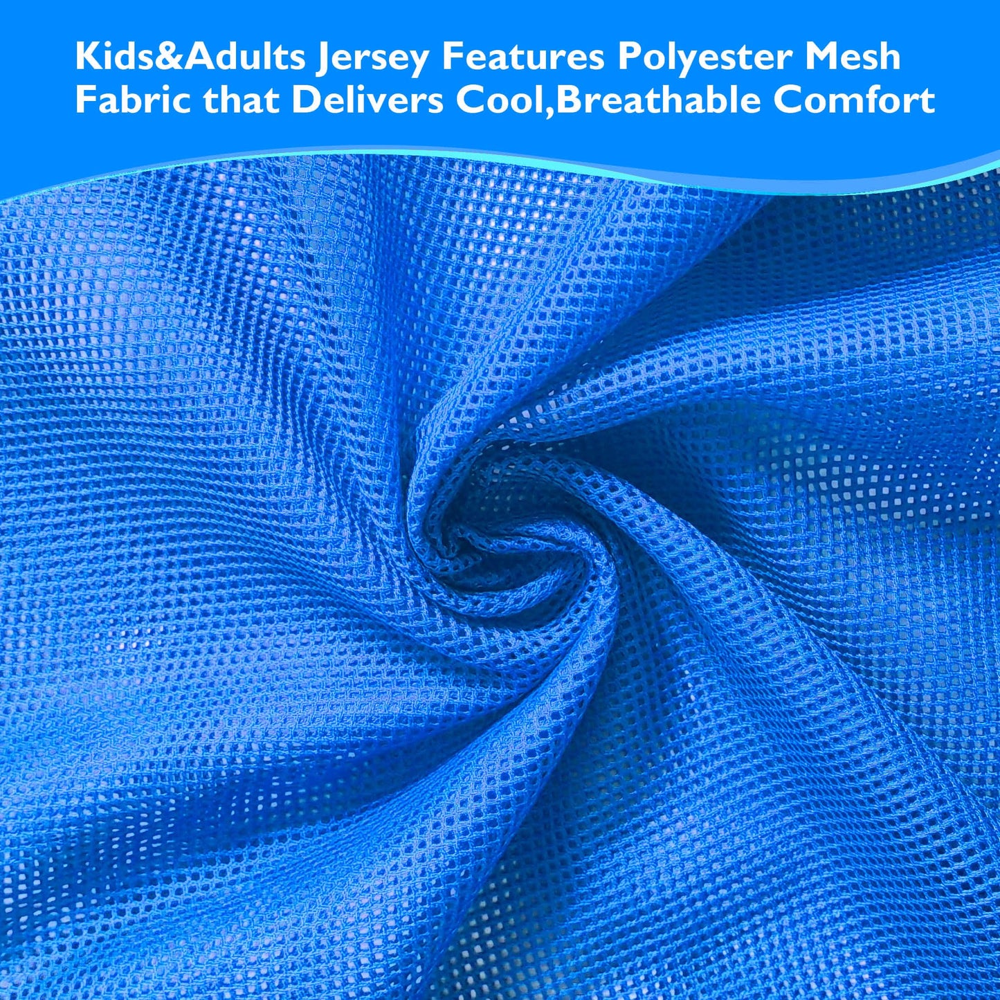 PVOSEW Pinnies Set of 6,Mesh Practice Jersey Scrimmage Vest Team Football Soccer Training Bibs for Sports Adult Child Youth (Blue, Child/5-10 Years)