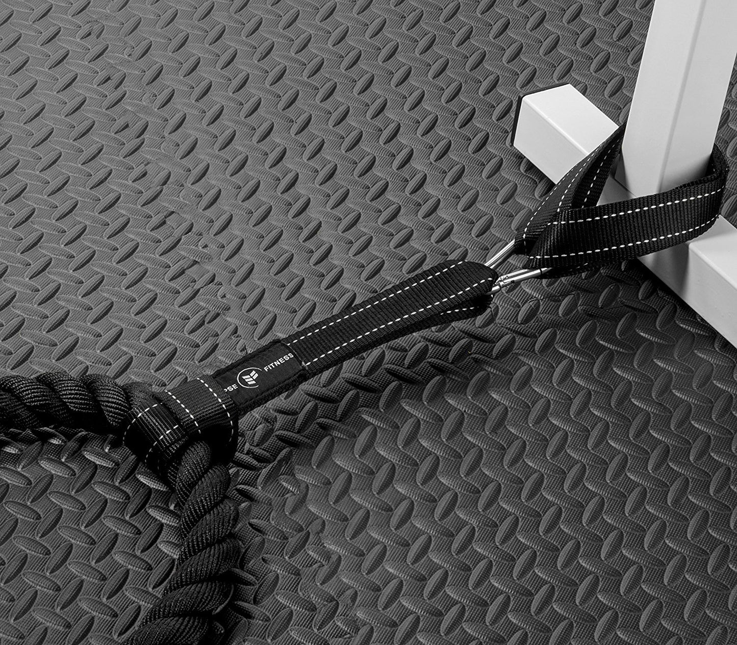 Eclipse Fitness Battle Rope Anchor Strap Kit | Heavy Duty Reinforced Nylon | Easy and Fast Setup | Stops Rope Damage | Stainless Steel Carabiner | Includes Exercise Guide