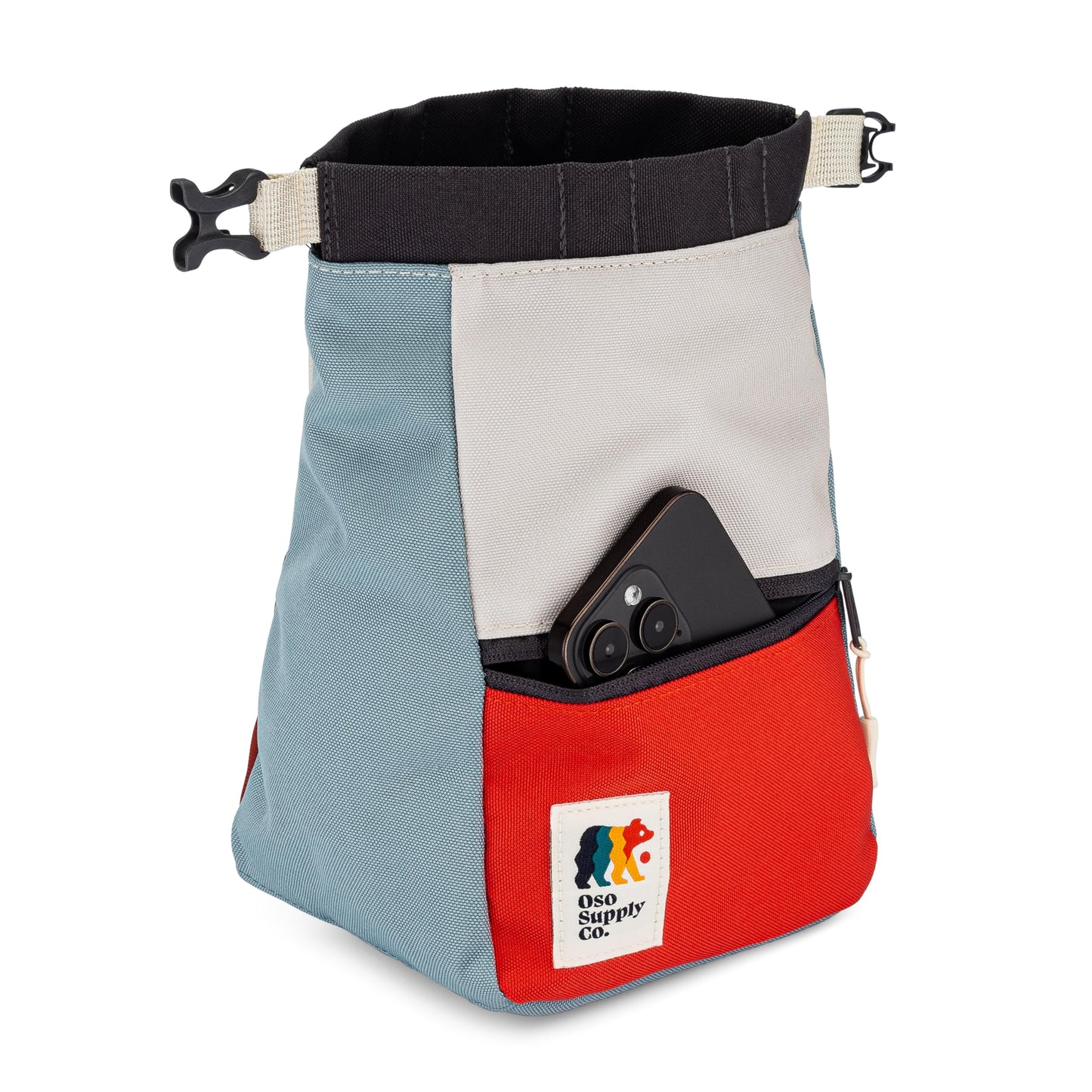 Oso Supply Co - Large Roll Down Bouldering Chalk Bucket (Blue/Red/White)
