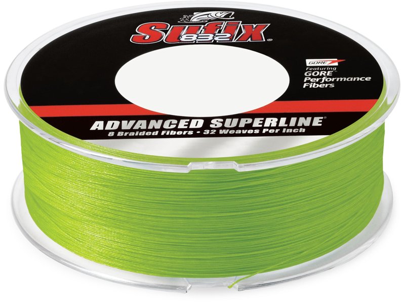 Sufix 832 Braid Line-600 Yards (Neon Lime, 6-Pound)
