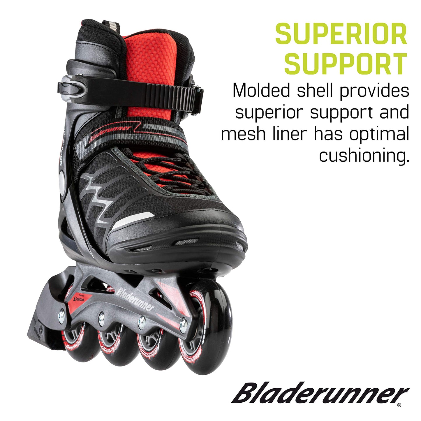 Bladerunner by Rollerblade Advantage Pro XT Men's Adult Fitness Inline Skate, Black and Red, Inline Skates ,12