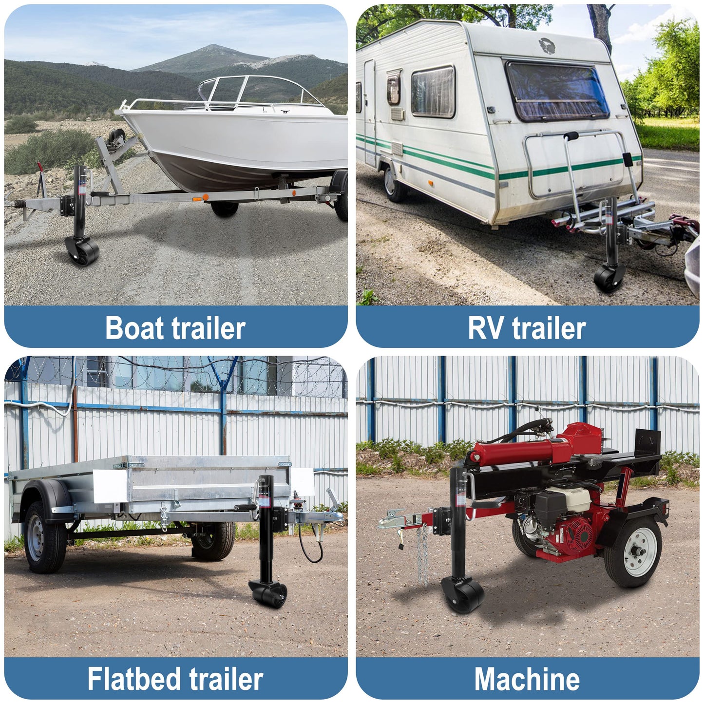 Aukayne Boat Trailer Jack with Wheel Swivel- 2000 LBs 12" Lift Heavy Duty
