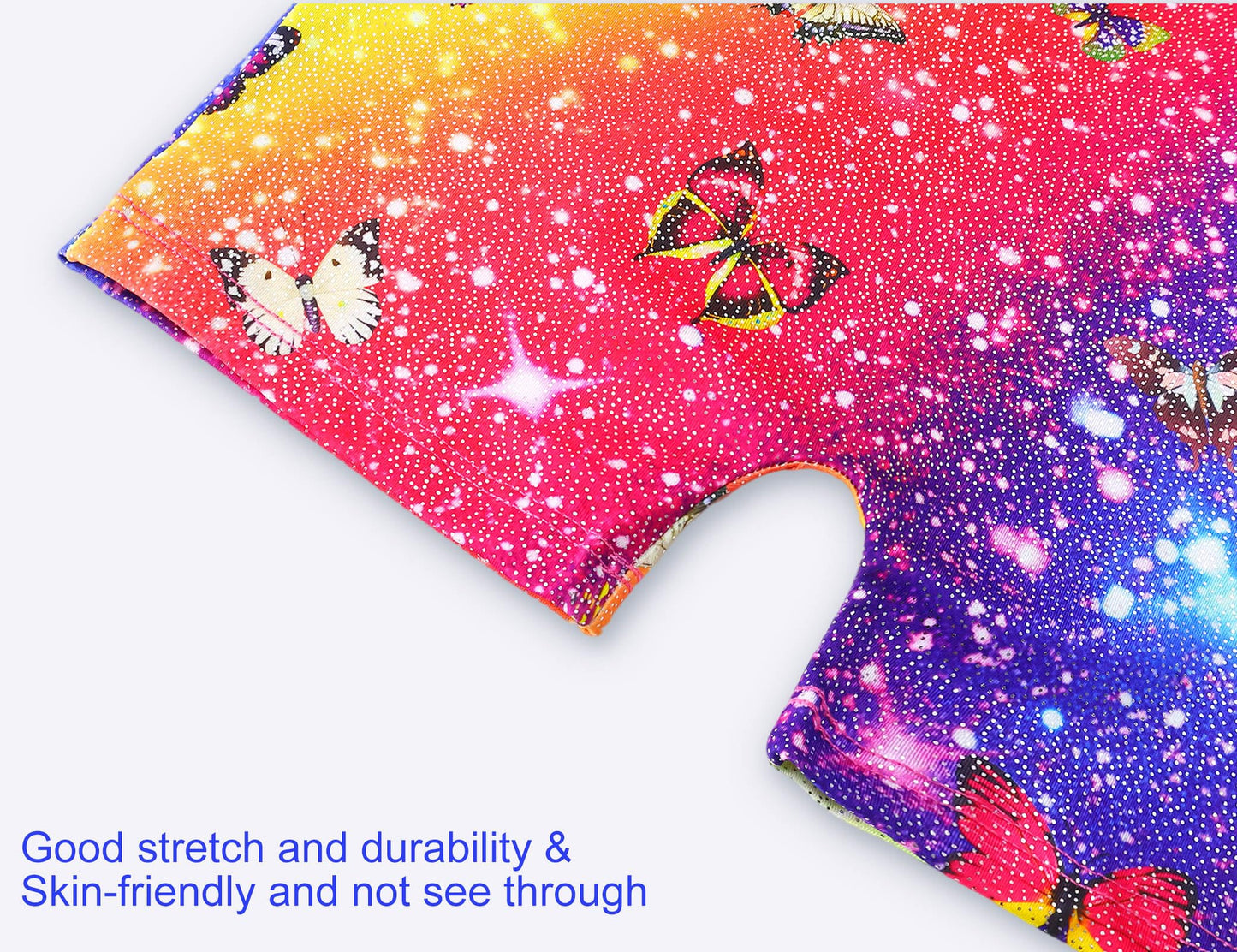 Domusgo Girls Gymnastics Leotards Tank Unitards Size 7-8 Years Old Rainbow Colorful Butterfly Gym Leos