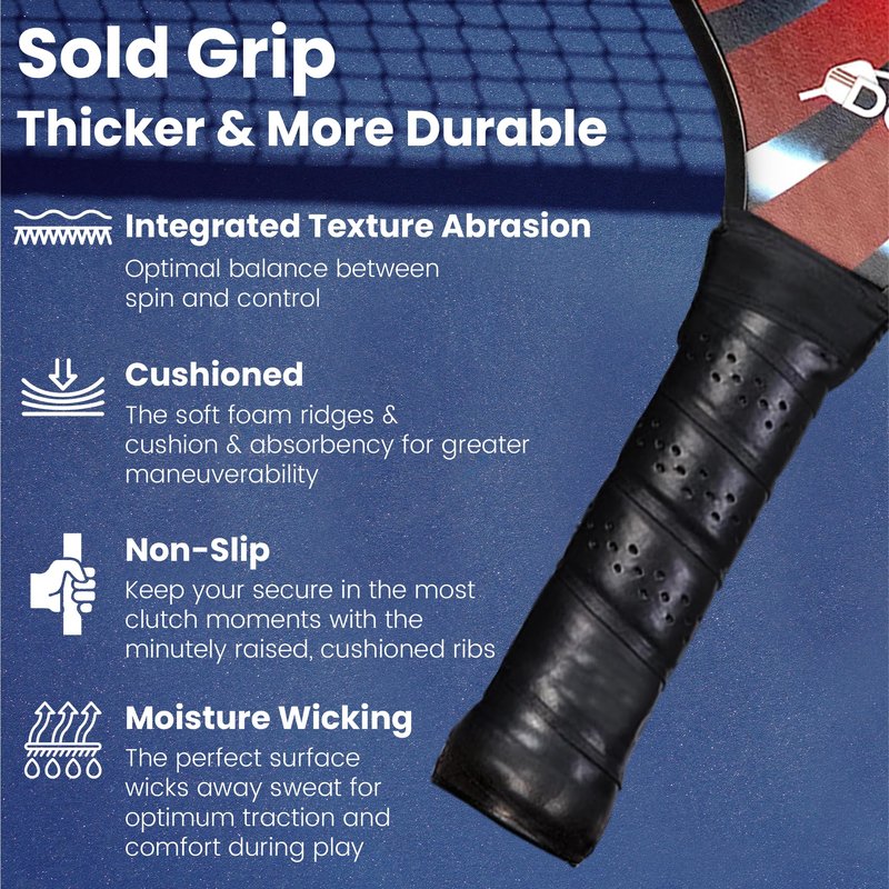 DOTi High-Spin Carbon Fiber Pickleball Paddle Set – Abrasion-Infused Surface, Elongated Design for Enhanced Power and Contro