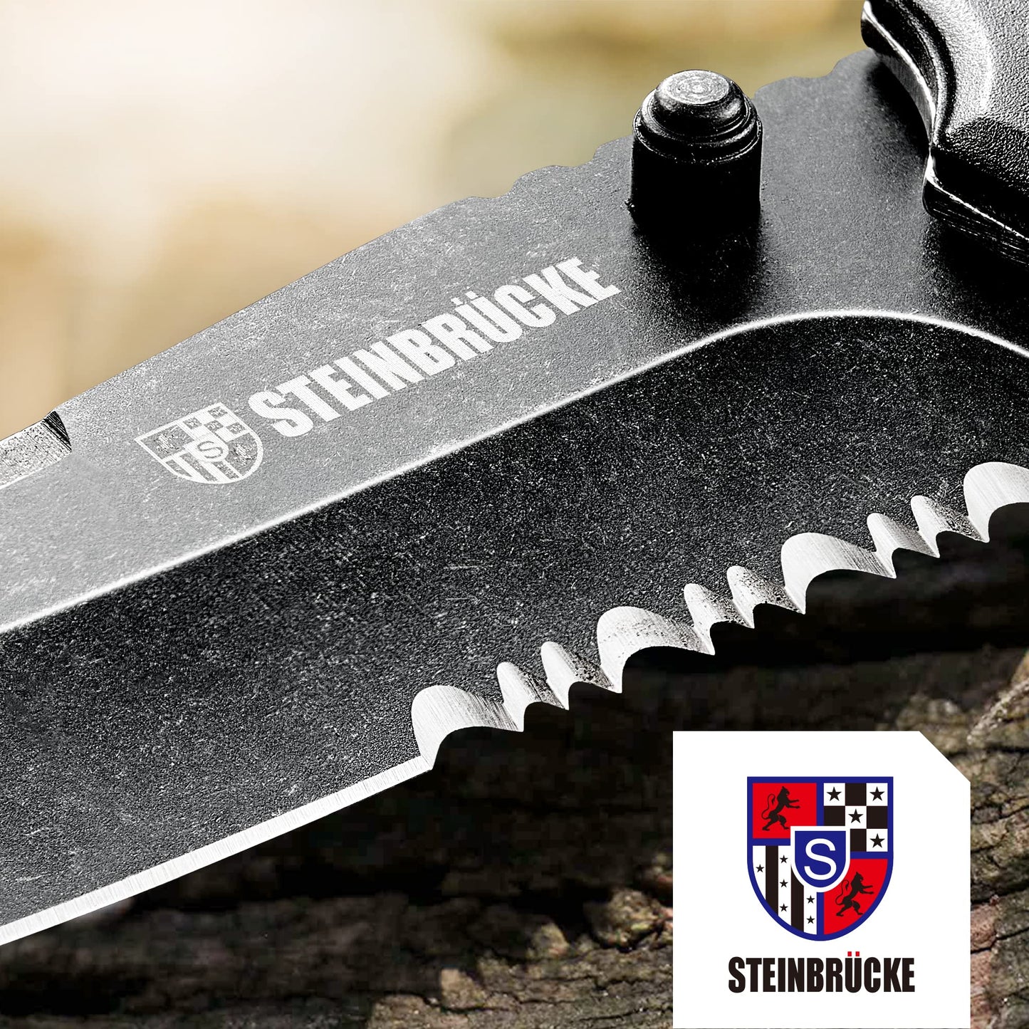 Steinbrucke Tactical Knife Pocket Knife Folding Stainless Steel 8Cr13Mov 3.4'' Blade, with Reversible Clip - Good Gift for Hunting Camping Survival Outdoor and Everyday Carry