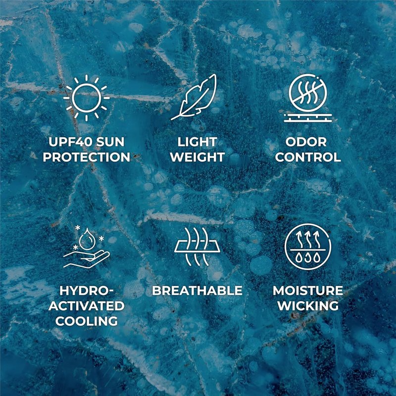 Cooling Towel - Original SHAKEitCOOL | Soft, Lightweight, Sun Protection - Ideal for Biking, Running, Yoga - Blue Wave