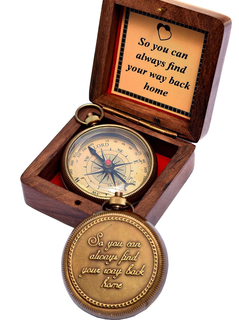 So You Can Always Find Your Way Back Home Engraved Compass - Religious Gifts for Men, Boys' Baptism & Confirmation, Christian & Catholic Personalized Sentimental Graduation Inspirational