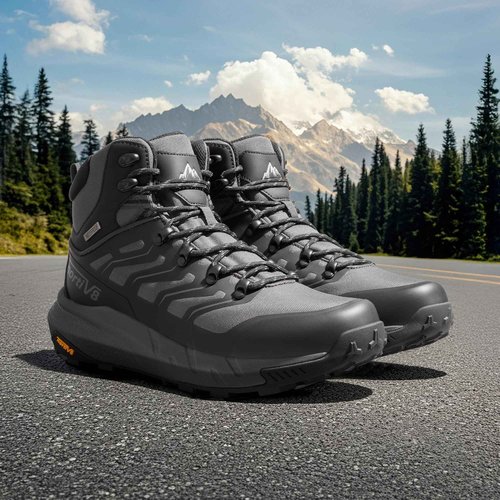 NORTIV 8 Men's Lightweight Hiking Boots Waterproof Breathable Outdoor Trekking Camping Ankle Boots Fern,Size 10,Grey/Black,NMUMHB2502