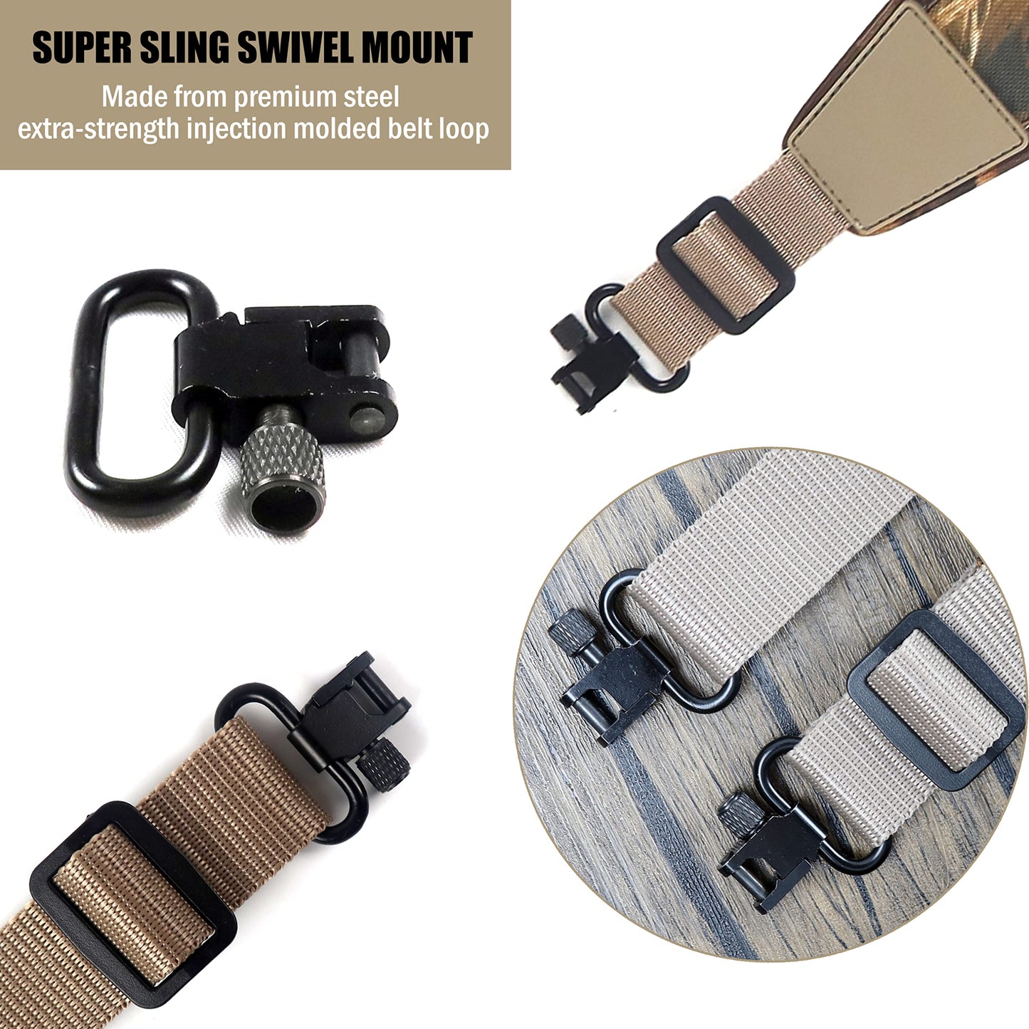 HUNTPAL Stalker Sling Two Point Gun Shotgun Rifle Sling with Swivels