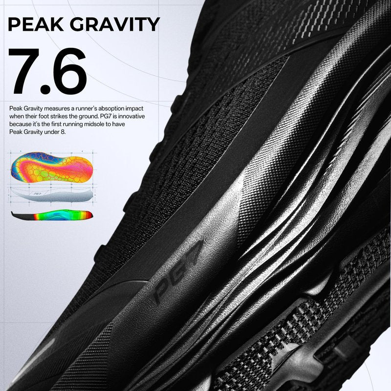 ANTA Men’s PG7 Running Shoes Cushioning Comfortable Breathable Athletic Workout Gym Cross Trainer Sports Sneakers, Black, 11