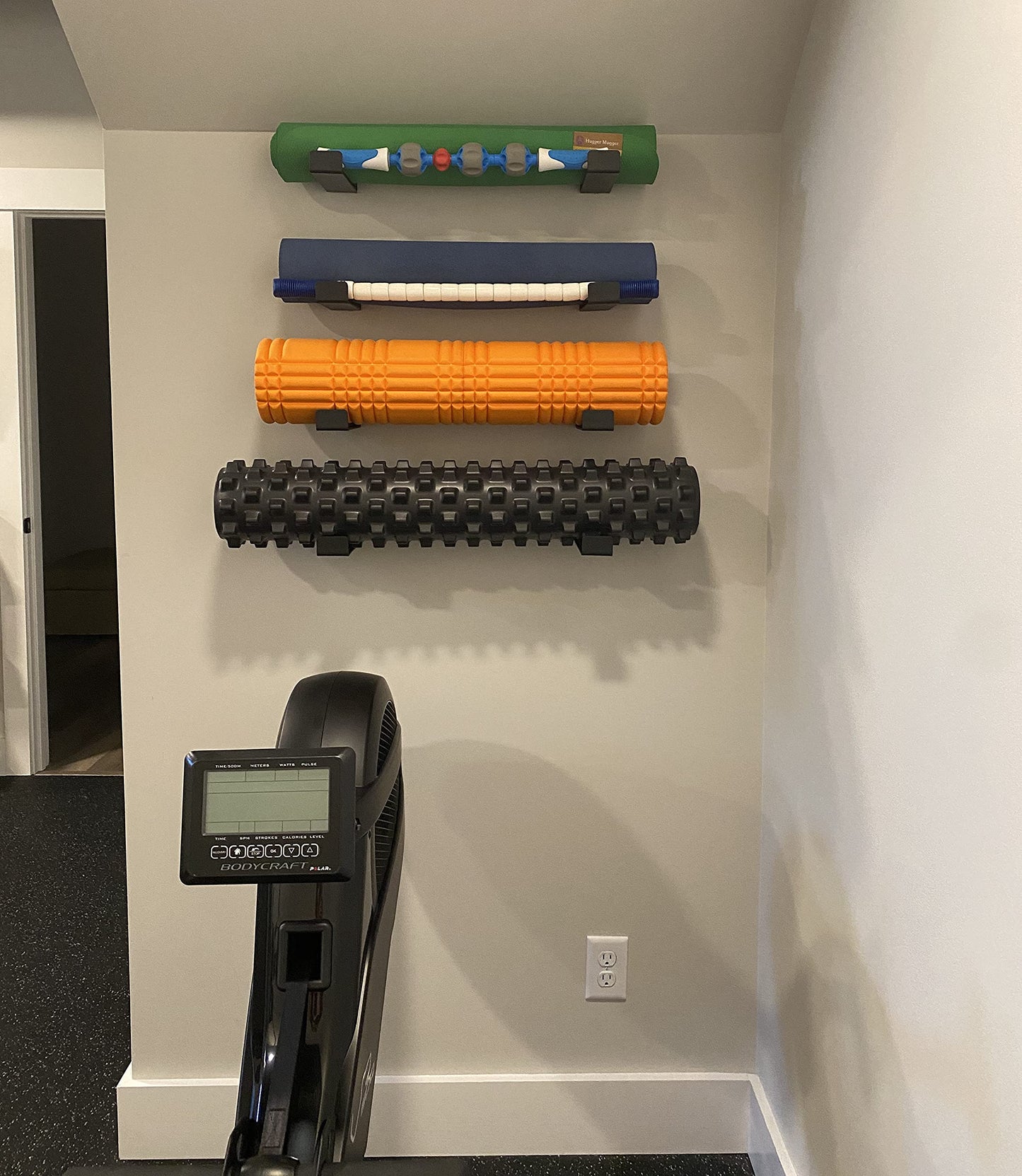 StoreYourBoard Yoga Mat Storage Rack, Foam Roller, Exercise Fitness Bands, Wall Hooks Gym Organizer