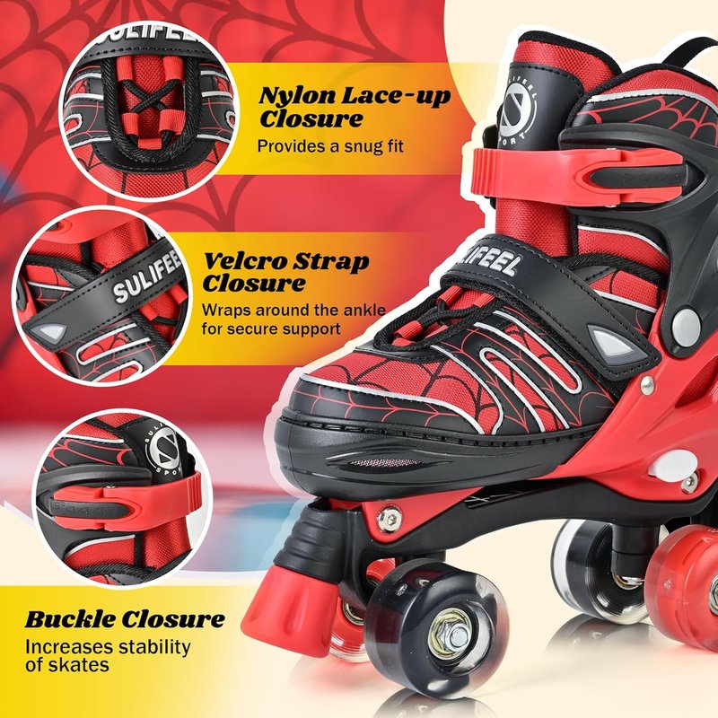 Adjustable Kids Roller Skates - Light-Up Wheels for Ages 3-12 | Perfect Gift for Beginners