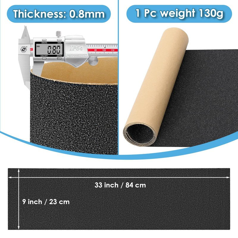 Aolabela 4 Pcs Grip Tape, 33" x 9", No Air Bubbles, Black Griptape for Skateboard & Scooter