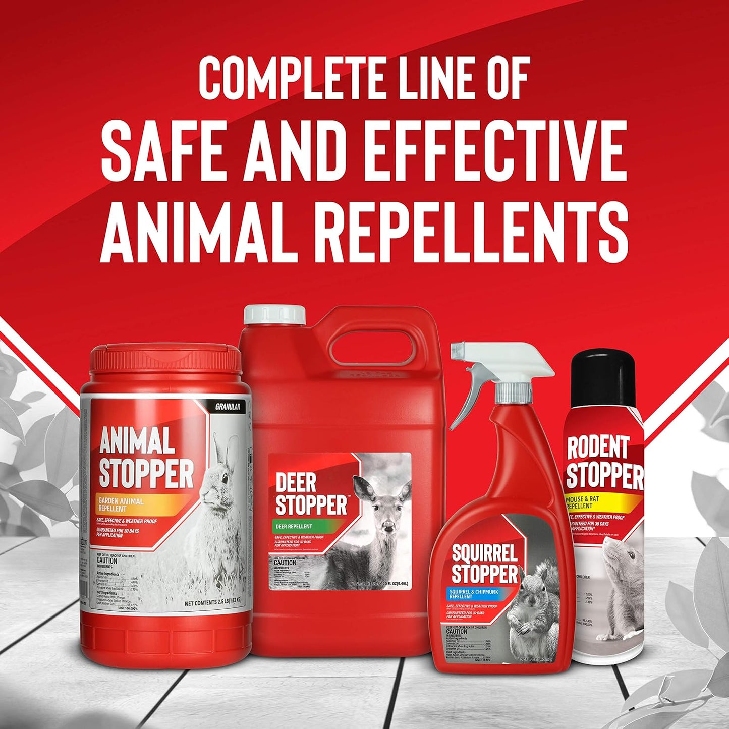 Animal Stopper Liquid Repellent - All-Natural Garden Animal Deterrent | Safe for People & Pets - 32 oz Trigger