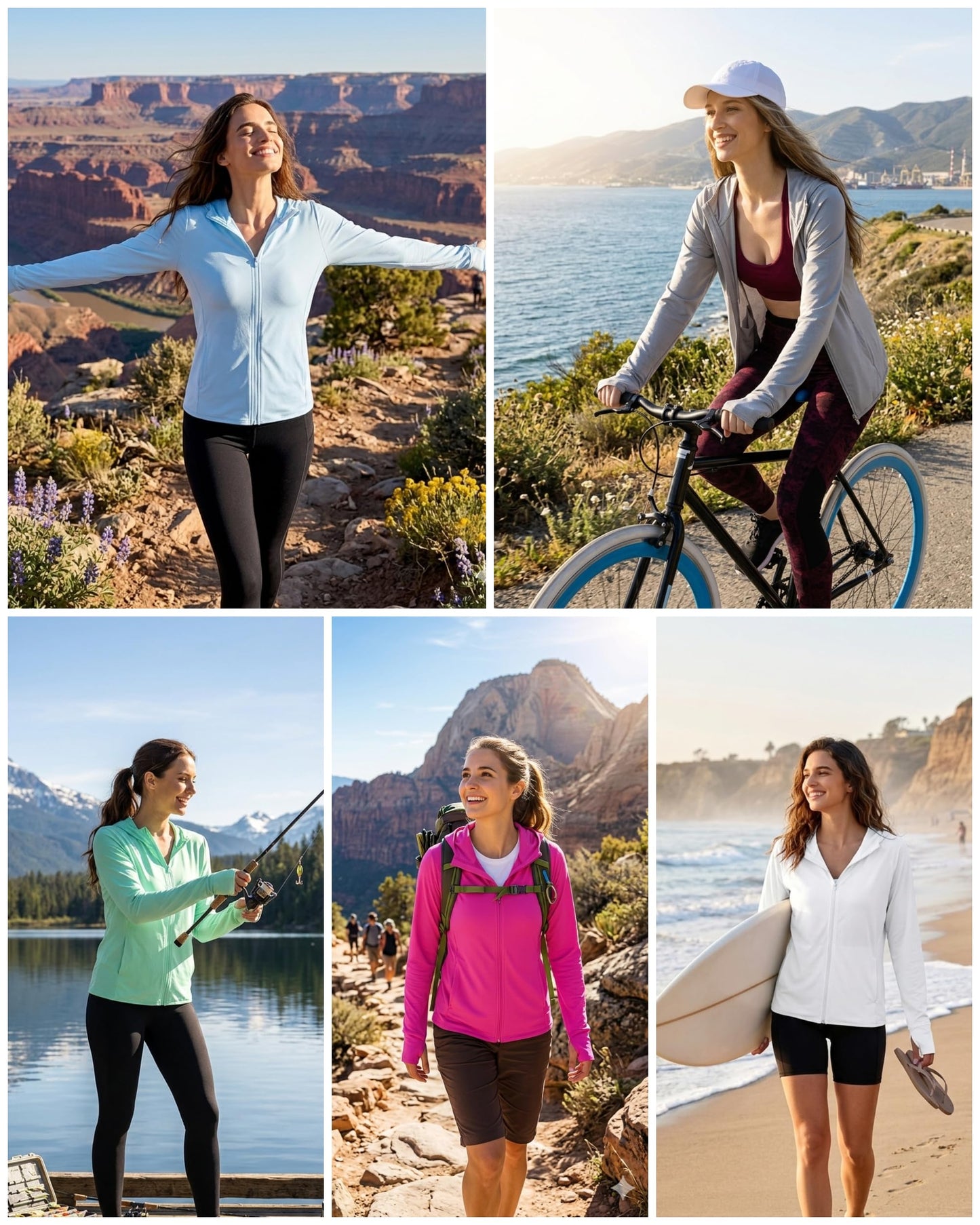 isnowood Womens UPF 50+ SPF Hoodie Jacket, UV Sun Protection Long Sleeve Full Zip Hoodies, Lightweight Athletic Shirts for Hiking Outdoor Workout