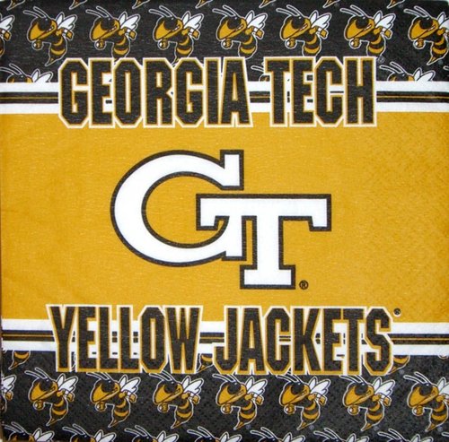 Georgia Tech Yellow Jackets Party Supplies 48 Piece Officially Licensed University Set: 16oz Plastic Beverage Cups, 9" Paper Plates, Luncheon Napkins, Complete Party Supplies for 16 Guests by Westrick