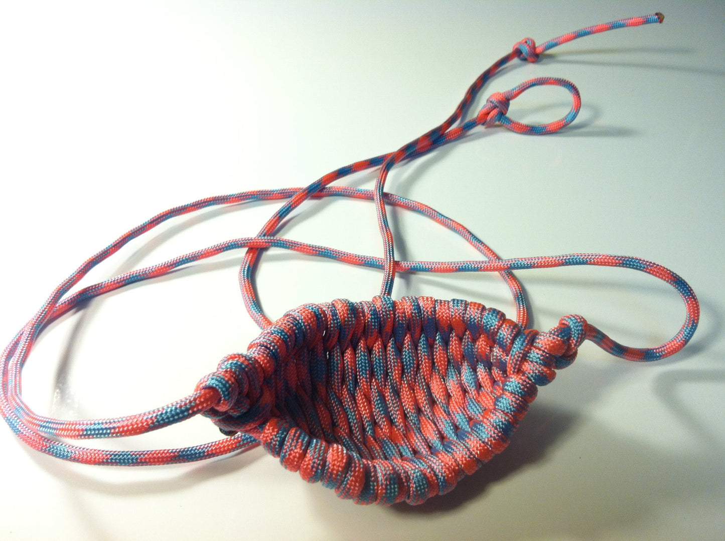 Paracord Shepherd Sling (Old-fashioned Slingshot) Handmade By David the Shepherd (Cotton Candy (Pink/Blue Combo))