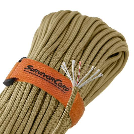 SurvivorCord Paracord - From Titan Survival - Patented 620LB Strength 550 Military Paracord with 3 Strands - Heavy Duty 550 Hank Cord Camping & Outdoor - Paracord with Firestarter & Survival Cord