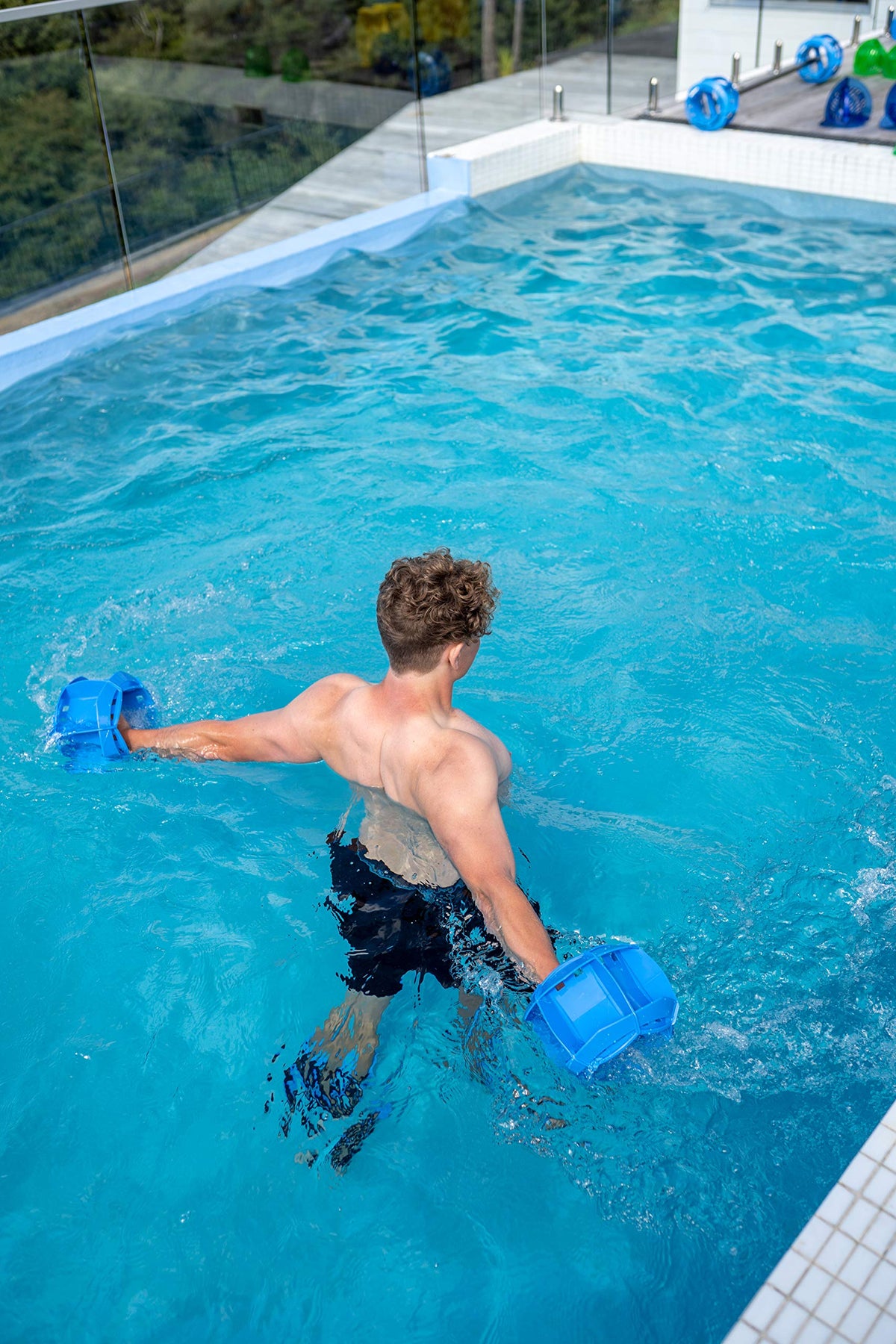 Aquastrength Ultimate Bundle (Blue) - Functional Pool Exercise Equipment | Water Weights | Link to Access Demonstration Video w/ 30 Sample Exercises & 2 Workout Programs