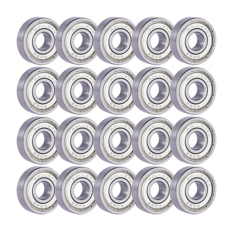 Rollerex Atlas 608ZZ Pre-Lubricated Roller Skate Wheel Bearings – ABEC 5 and ABEC-1 Bearings for Inline Skates, Roller Blades, Scooters, RipStiks & Skateboards (Chrome Steel, 20-Pack)