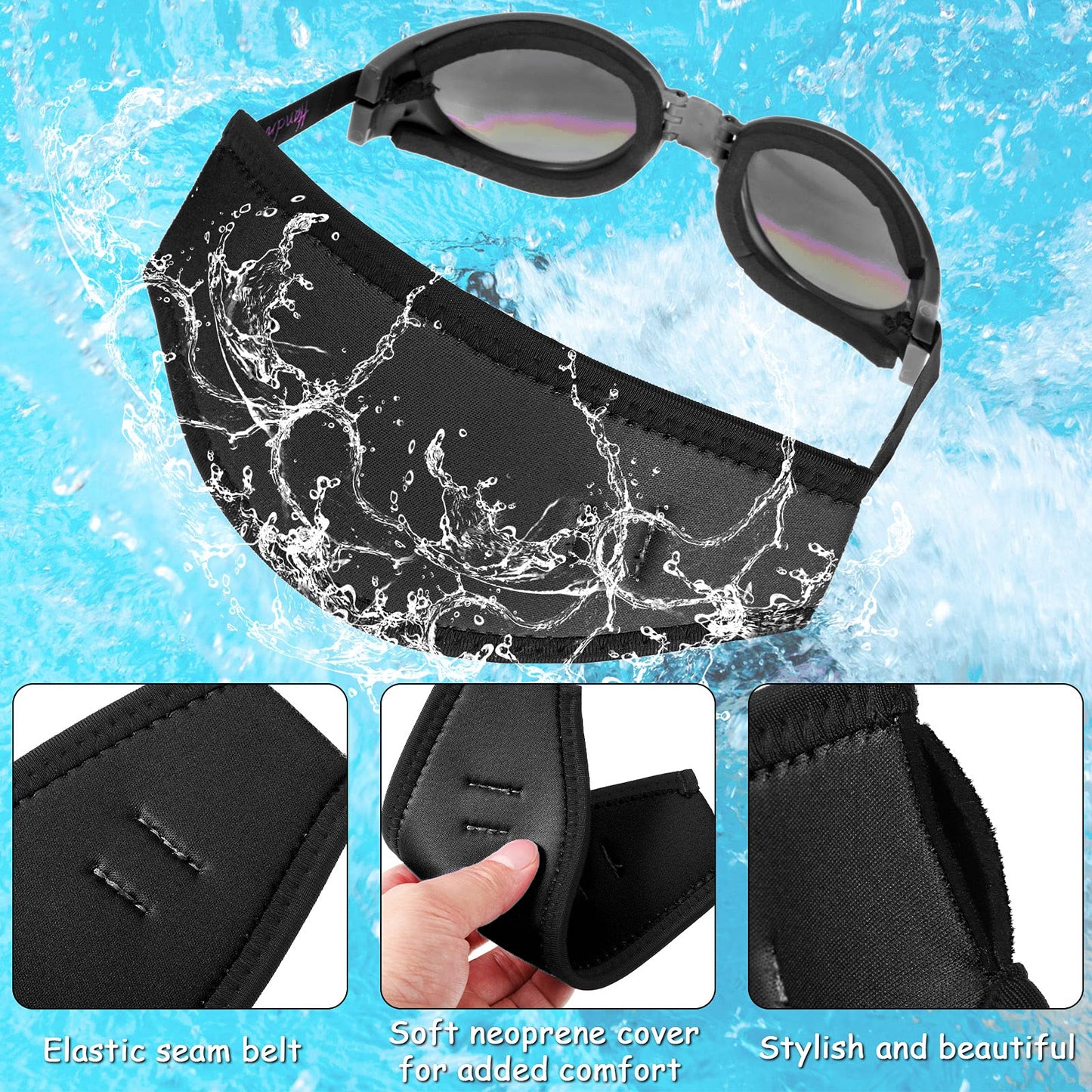 Weewooday 3 Pcs Mask Strap Cover Dive Cover Comfortable Non-Slip Diving Mask Slap Cover for Dive and Snorkel Masks Water Sports (Black)