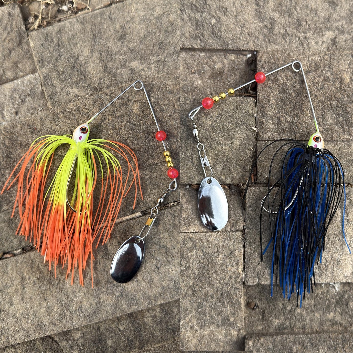 Richary Spinner Baits for Bass Fishing 3/8oz, 6 Pcs Freshwater Fishing Lures Kit, Premium Spinnerbaits for Walleye, Crappie, Salmon & Pike